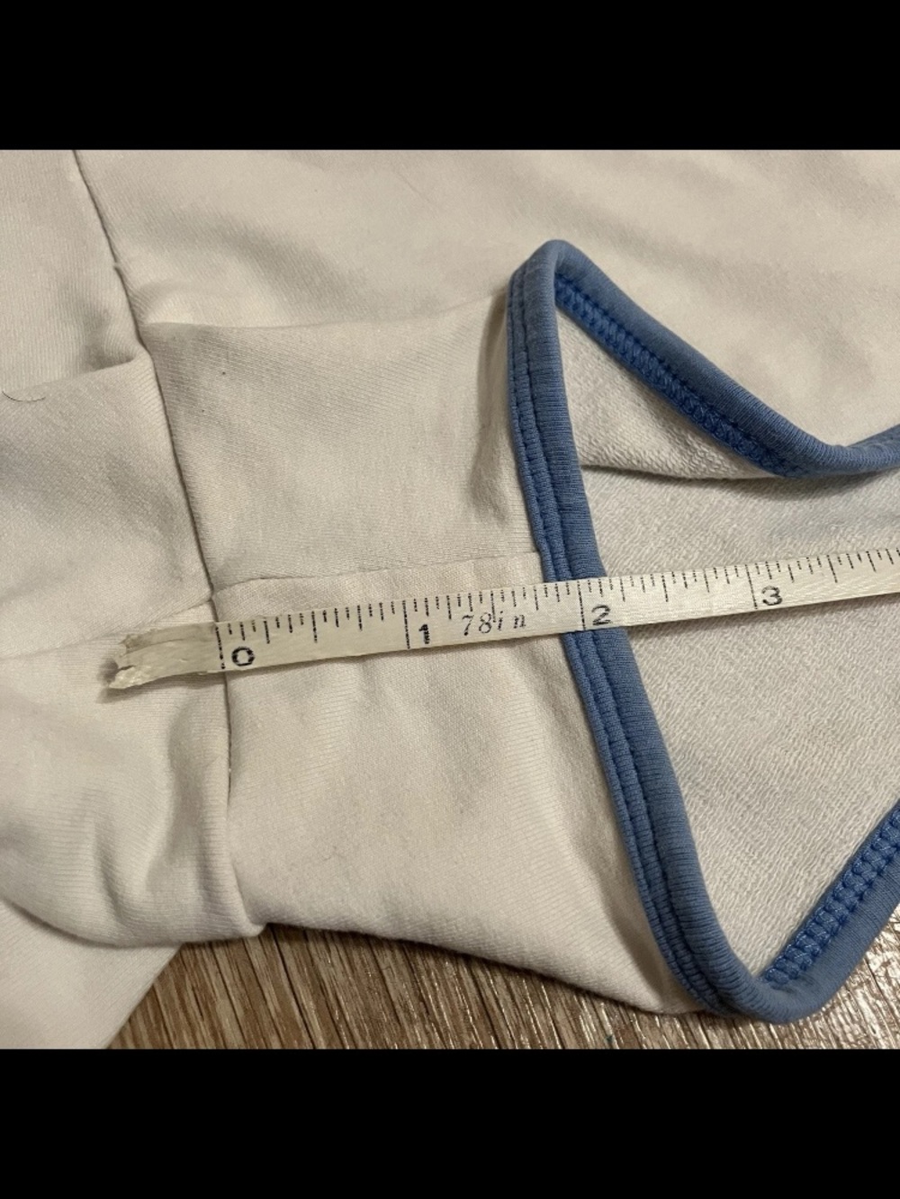 Vtg Y2K Shorts Micro Mini Sweat Shorts Low Rise Booty Express Blue Trim Prep XS - Picture 7 of 10